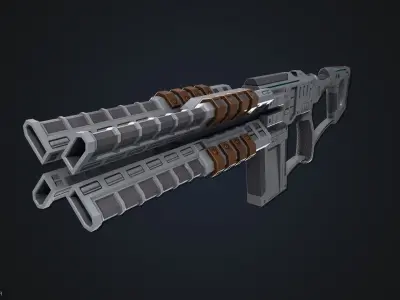 Sci fi blaster Low-poly 3D model