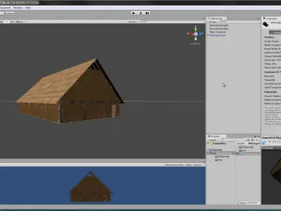 Wikingerhaus fbx wooden house with roof Low-poly 3D model