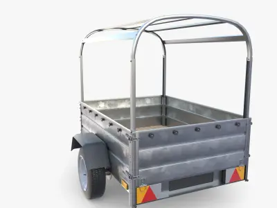 Cargo Trailer v2 Low-poly 3D model