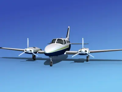 Cessna 414A Chancellor V03 3D model