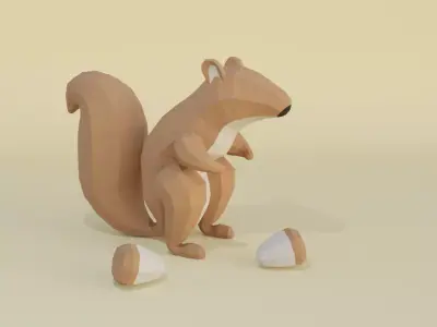low-poly chipmunk Low-poly 3D model