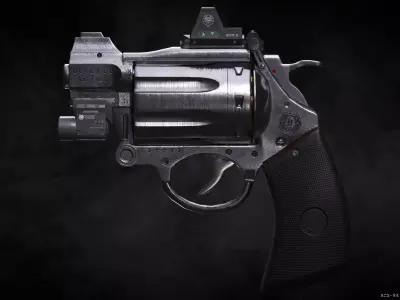 RCX-84 Break open Revolver Low-poly 3D model
