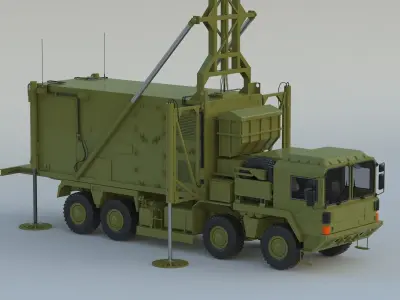 Mobile Tracking Radar Truck 3D model