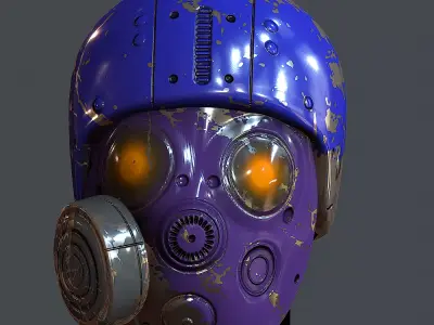Gas mask helmet 3d model scifi Low-poly Low-poly 3D model Low-poly 3D model 94