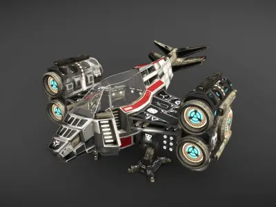 Small Spaceship  Low-poly 3D model