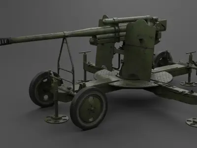 85 mm Air Defense Gun M1939 52-K Low-poly 3D model