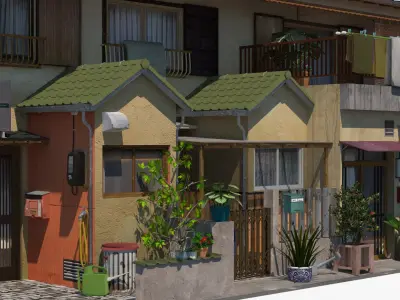 Osaka Townhouses PBR Remastered 3D model purchase