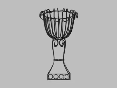 Vintage Wrought Iron Plant Stand Low-poly 3D model