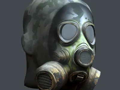Gas mask helmet 3d model military combat Low-poly Low-poly 3D model