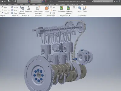 Crankshaft diezel engine 3d model 3D model