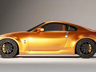 Nissan 350z Japanese Sports Coupe With Interior Model Free 3D model