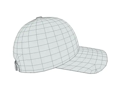 Baseball Hat Low Poly PBR Realistic Low-poly 3D model