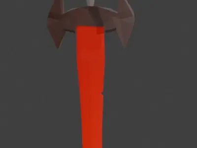 Low-Poly Hand-Painted Skull Sword Stylized Fantasy Weapon Low-poly 3D model
