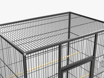 Bird cage large with stand on wheels 3D model
