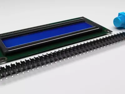 Liquid Crystal Display Screen Components With Other Parts 3D model