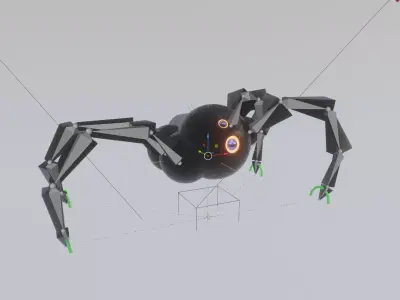Robot Spider RIGGED Lowpoly Low-poly 3D model