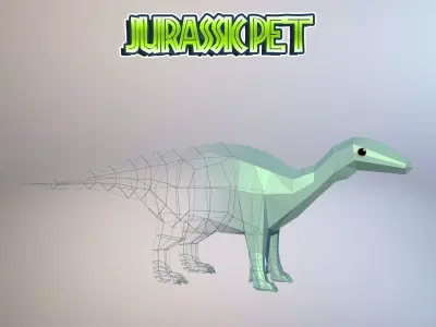 Iguanodon bernissartensis Low-poly 3D model