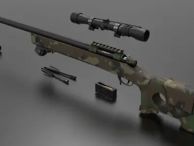 AWM Sniper Rifle Fps - Tps Low-poly 3D model