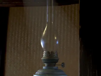 Old Kerosene Lamp 4K Low-poly 3D model