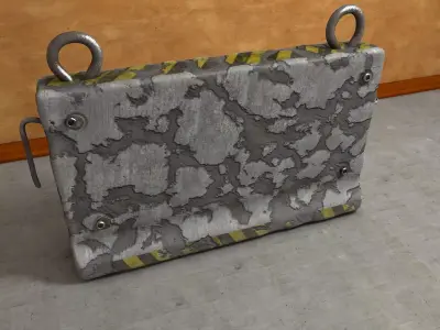 Damaged Road Block 3D model