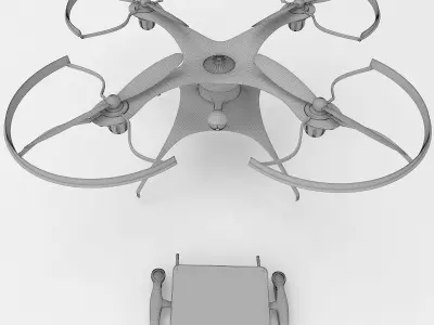 Generic Drone Quadcopter with Camera and RC 3D model