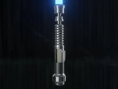 Obi-Wan Kenobi lightsaber Low-poly 3D model