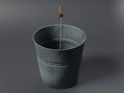 Medival stylized bucket Free low-poly 3D model