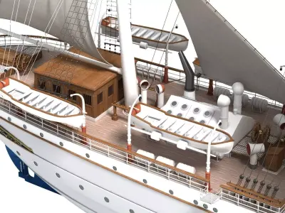 Statsraad Lehmkuhl Low-poly 3D model