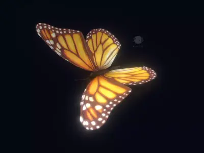 Butterfly Game Ready monarch Free low-poly 3D model