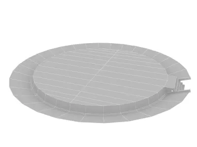 Helipad circular metal plate Low-poly 3D model