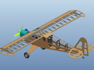 RC fixed-wing model aircraft 3D model
