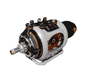 Futuristic Hoverbike Engine Model 3D model