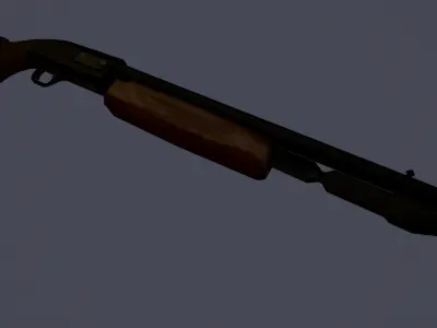 Retro Mossberg Shotgun PSX Inspired Game Asset Free low-poly 3D model