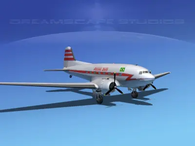 Douglas DC-3 Aerovias Brasil 3D model