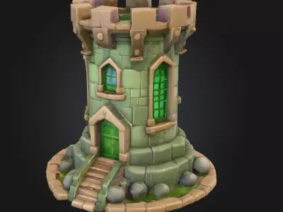  The magic Tower Free low-poly 3D model