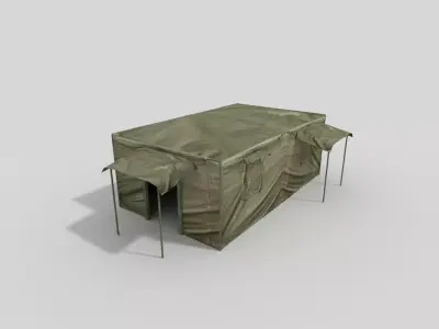 military tent Low-poly 3D model
