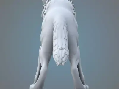 Fantasy Wolf Monument - 3D Printable Miniature Figure PM-43 3D print model