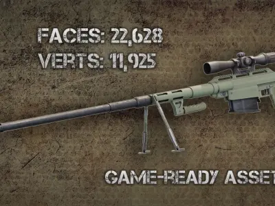 Sniper Rifle Snipex Alligator Low-poly 3D model