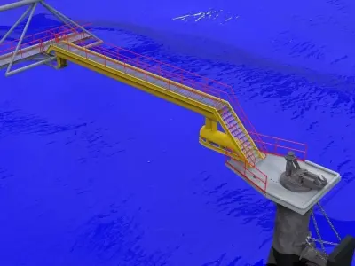 Mooring dock Free 3D model