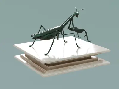 House Decoration Mantis Statue Low-poly 3D model