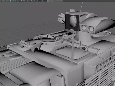 Low Poly M1134 Stryker MGS Game Ready Armored Vehicle Low-poly 3D model