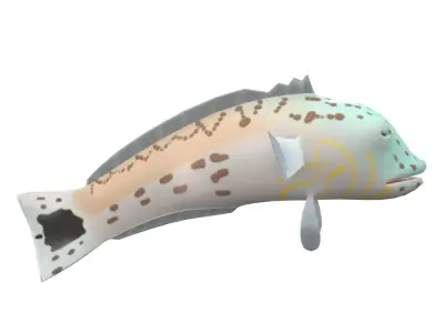 Speckled Sand Perch Animated Fish  Low-poly 3D model