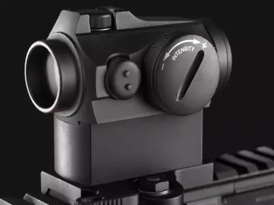 Aimpoint Micro T2 Reddot Optic with LaRue Mount - Game Asset Low-poly 3D model