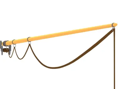 Fishing Pole Rigged 3D model