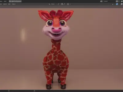 3D Cartoon Giraffe Low-poly 3D model