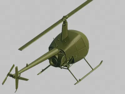 Robinson R22 ready for 3D printing - Hight Detailed 3D print model