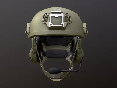 FAST Helmet and AMP Headset Low-poly 3D model