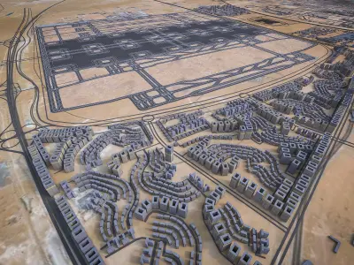 International Airport Runway Low-poly 3D model