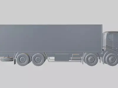Heavy Duty Box Truck Low-poly 3D model