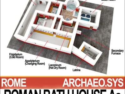 Roman Bath House Aa 3D model